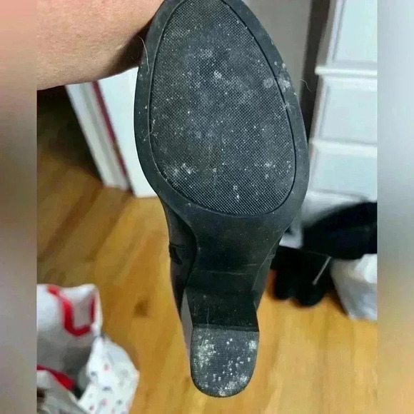 Sugar Black Leatherette Women's Buckled High Heel Boots Sz 8.5 - Picture 8 of 10